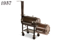 Workhorse Pits 1957 With Upper Rack & Cowboy Firebox -Kitchen Grill Shop 1957 Angled2 Closed