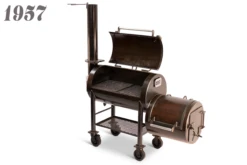 Workhorse Pits 1957 With Upper Rack & Cowboy Firebox -Kitchen Grill Shop 1957 Angled2 Open