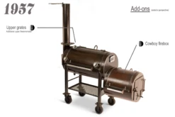 Workhorse Pits 1957 With Upper Rack & Cowboy Firebox -Kitchen Grill Shop 1957 Options Closed