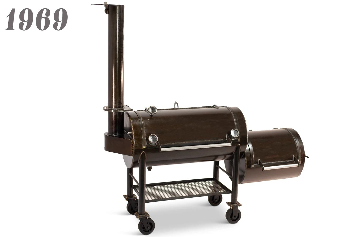 Workhorse Pits 1969 With Upper Rack And Cowboy Firebox Workhorse Pits 1969 With Upper Rack And Cowboy Firebox -Kitchen Grill Shop 1969 Angled Closed