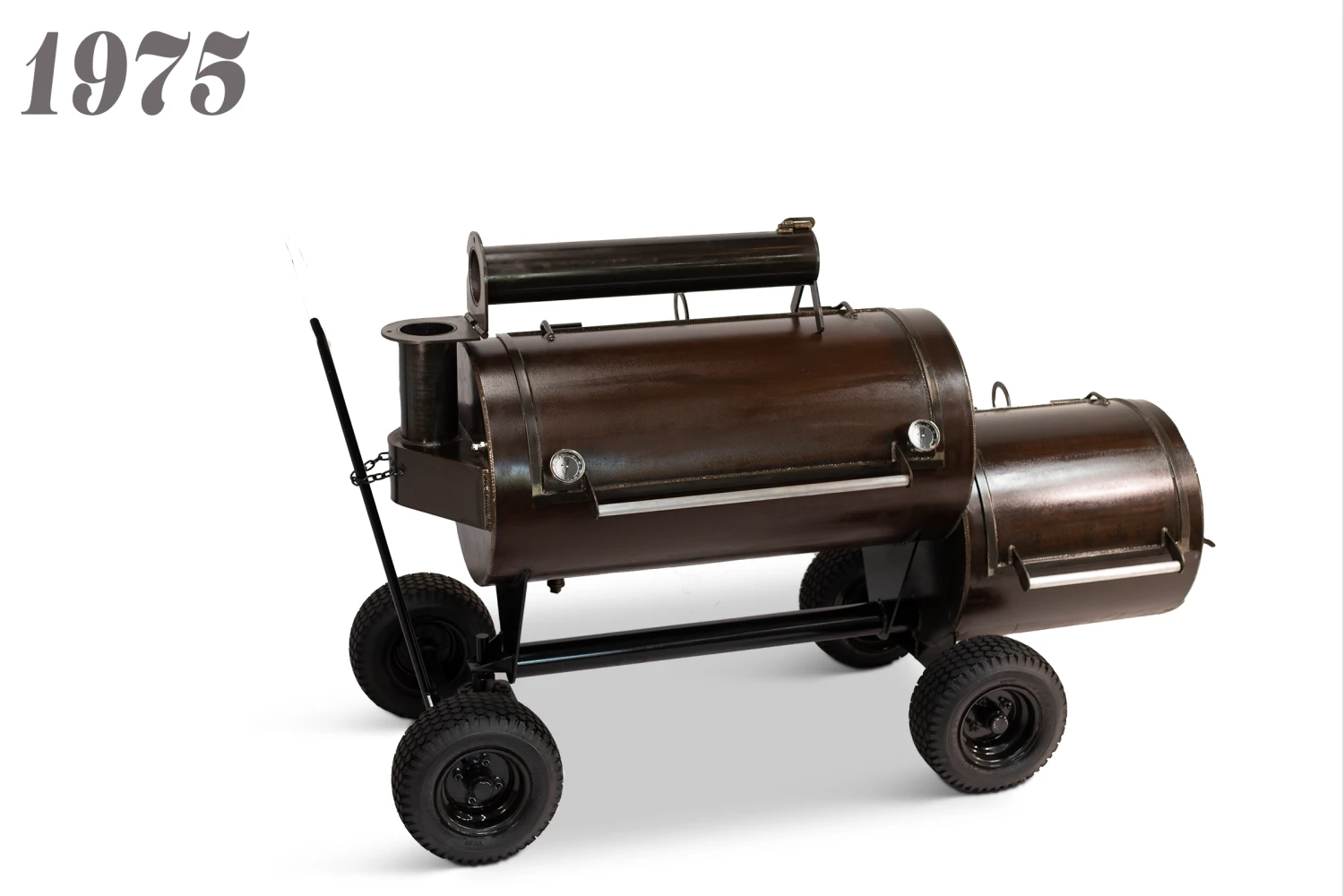 Workhorse Pits 1975 With Upper Rack And Cowboy Firebox With Black Wagon Workhorse Pits 1975 With Upper Rack And Cowboy Firebox With Black Wagon -Kitchen Grill Shop 1975WAGON