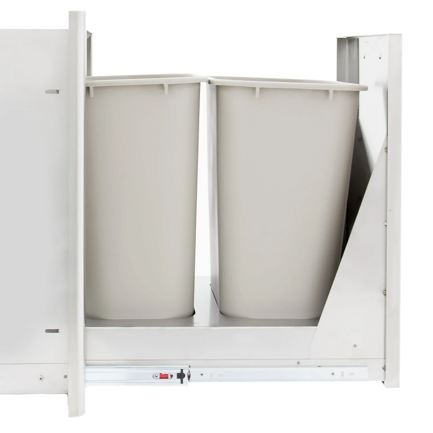 Blaze 20" Roll-Out Stainless Steel Double Trash / Recycling Bin Blaze 20" Roll-Out Stainless Steel Double Trash / Recycling Bin -Kitchen Grill Shop Blaze Recepticial Drawer 04