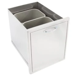 Blaze 20" Roll-Out Stainless Steel Double Trash / Recycling Bin 5 Blaze 20" Roll-Out Stainless Steel Double Trash / Recycling Bin -Kitchen Grill Shop Blaze Recepticial Drawer 10