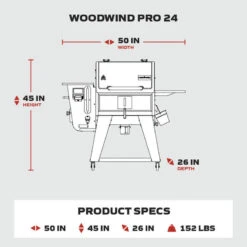 Camp Chef Woodwind Pro 24" WiFi Pellet Grill -Kitchen Grill Shop PelletGrillDimGraphics PG24WWSB
