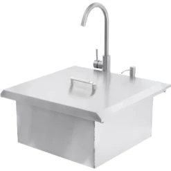 PCM 260 Series 21" Outdoor Rated Stainless Steel Drop In Sink With Hot/Cold Faucet